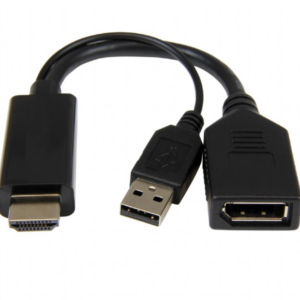 Adaptateur HDMI / M + USB A / M vers Displayport / F - 0.15 m