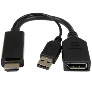 Adaptateur HDMI / M + USB A / M vers Displayport / F - 4K 60 Hz - 0.15 m