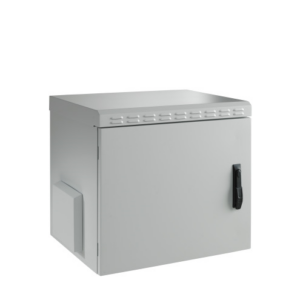 Coffret 19" IP55 - Gris - 12U - Profondeur 450 mm - Porte pleine - Assemblé
