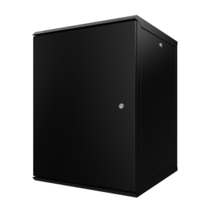 Coffret 19" Noir - 16U - Profondeur 600 mm - Panneaux clés - Porte pleine - Assemblé
