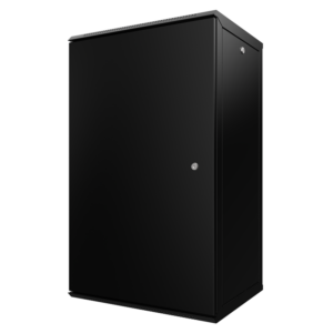 Coffret 19" Noir - 20U - Profondeur 450 mm - Panneaux clés - Porte pleine - Assemblé