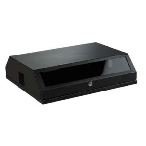 Coffret 19" Noir - 3U + 5U - Assemblé - Vertical - Porte vitrée biais