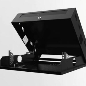 Coffret 19" Noir - 3U + 5U - Assemblé - Vertical - Porte vitrée droit
