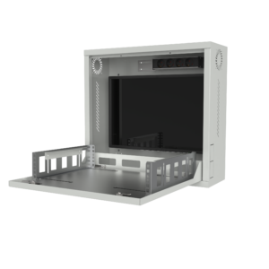 Coffret mural - double serrure - DVR - Porte pleine - 2U - Gris