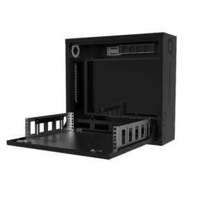 Coffret mural - double serrure - DVR - Porte pleine - 2U - Noir