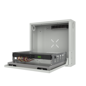 Coffret mural - double serrure - DVR - Porte pour écran tactile - 2U - Gris