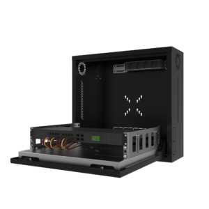 Coffret mural - double serrure - DVR - Porte pour écran tactile - 2U - Noir