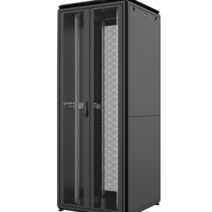 Baie 19" Noir - 42U - 800 x 800 mm - Porte avant/arrière Saloon grillagée - Assemblée