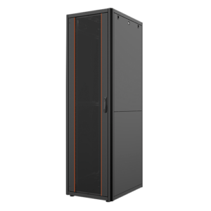 Baie 19" Noir - 42U - 600 x 800 mm - Porte avant vitrée/arrière pleine - Kit