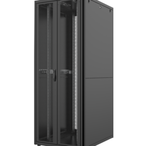 Baie 19" Noir - 42U - 800 x 1000 mm - Porte avant/arrière Saloon grillagée - Kit