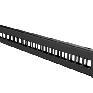 Panneau 19" nu - 24 ports Keystone - 482 x 30 x 44 mm - Noir - 1U