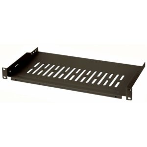 Etagère ajourée 19" - 2 points fixation - Profondeur 200 mm - Charge 30 Kg - Noir - 1U