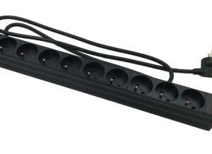 Panneau 19" - Passe câble avec brosse - 482 x 12 x 44 mm - Noir - 1U