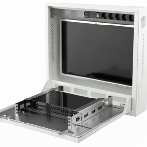 Coffret mural - double serrure - DVR - Porte pleine - 1U - Gris