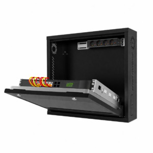 Coffret mural - double serrure - DVR - Porte vitrée écran - 1U - Noir